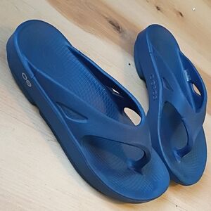 OOFOS Navy Recovery Sandals